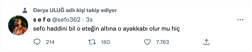 sefo dan haddini bil etiketi icin dikkat ceken yorum